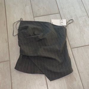Zara pinstripe grey corset top brand new with tags Xs
